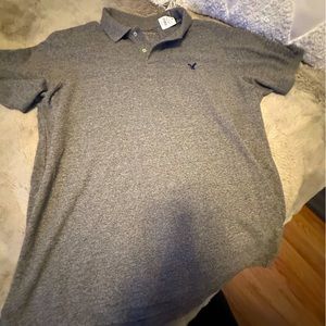 NWT —AMERICAN EAGLE MENS XL GREY SHORT SLEEVE COTTON POLO